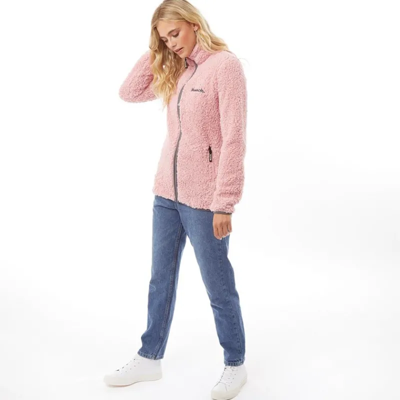 Discount Bench Dame Sherpa Fleece Jakke Pink Bleg Lyserød