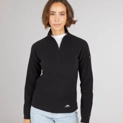 Trespass Dame Shiner 1/2 Lynlås Mikro Fleece Sort