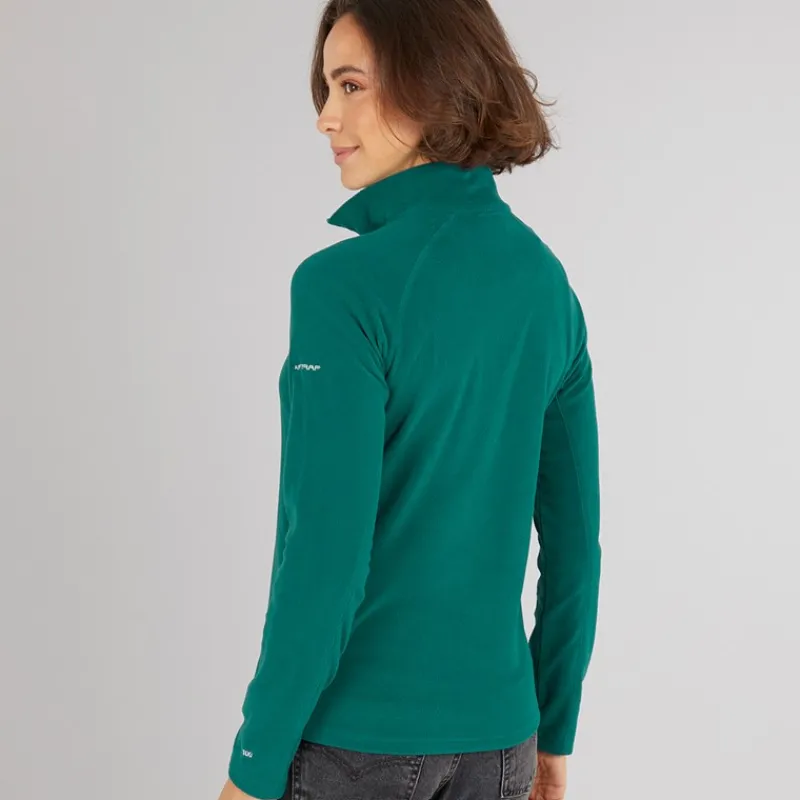 Clearance Trespass Dame Shiner 1/2 lynlås Mikro Fleece Teal Grøn