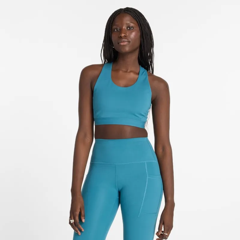 Clearance New Balance Dame Slank NBDry Medium Støtte Lomme Sports BH Terrarium