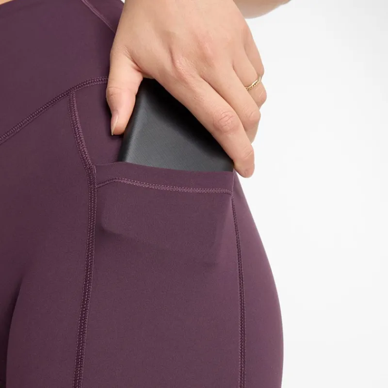 Sale New Balance Dame Slanke NB Dry Højtaljede Tætsiddende Leggings Blomme Brun