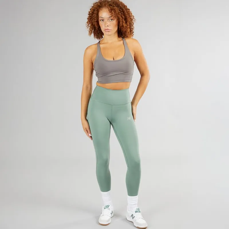 Clearance New Balance Dame Sleek NB Dry Højtaljede Tætsiddende Leggings Mørk Enebær