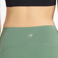 Hot New Balance Dame Sleek NBDry Lomme Højtaljede Tætsiddende Leggings Mørk Enebær Grøn