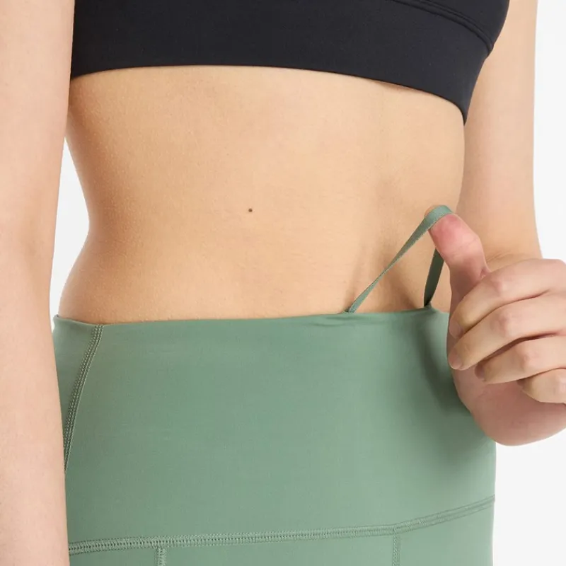Hot New Balance Dame Sleek NBDry Lomme Højtaljede Tætsiddende Leggings Mørk Enebær Grøn