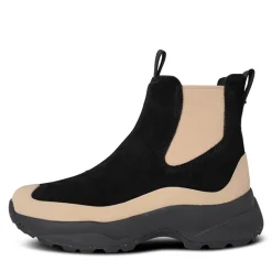 Best Woden Dame Solveig Ruskind Vandtætte Støvler 864 Black/Coffee Cream