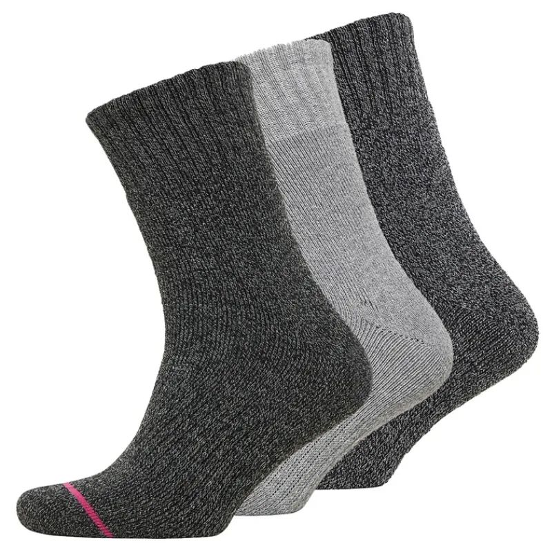 Clearance WEATHERPROOF Dame Strømper 3-pak Termisk Crew Hættelilla/Mellem Grå/Sort Lyse Pastel Lilla Flerfarvet