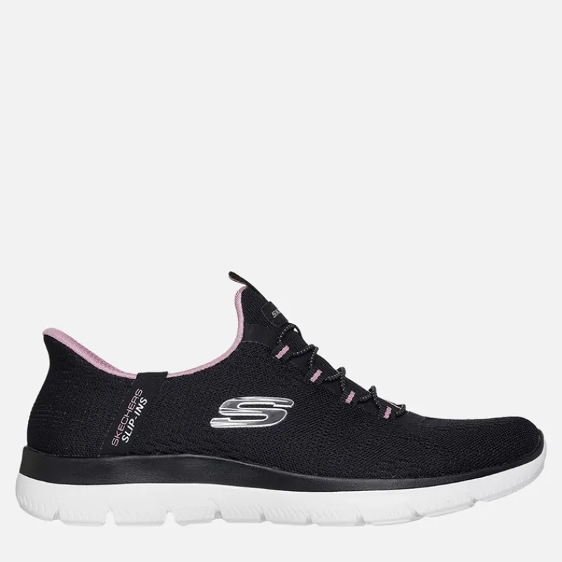 Online SKECHERS SPORT Dame Summits Drømmesøger Slip-In Sneakers Black & Purple/Mauve Sort