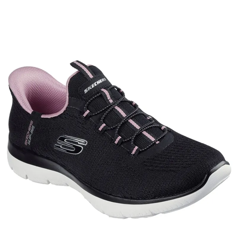 Online SKECHERS SPORT Dame Summits Drømmesøger Slip-In Sneakers Black & Purple/Mauve Sort