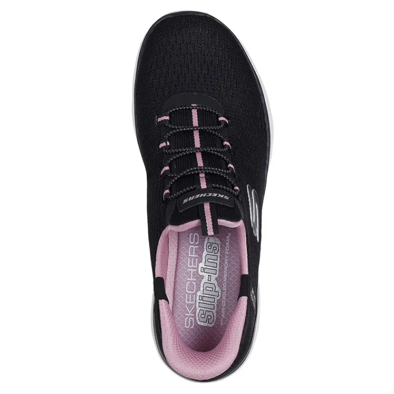 Online SKECHERS SPORT Dame Summits Drømmesøger Slip-In Sneakers Black & Purple/Mauve Sort