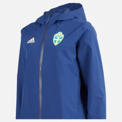 Sale adidas Dame SVFF Sverige Vandtæt Storm Jakke Team Navy Blue/Easy Yellow