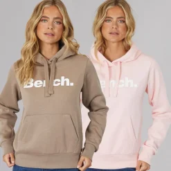 Clearance Bench Dame To Pak Hættetrøjer Lys Pink Mørk Taupe Flerfarvet