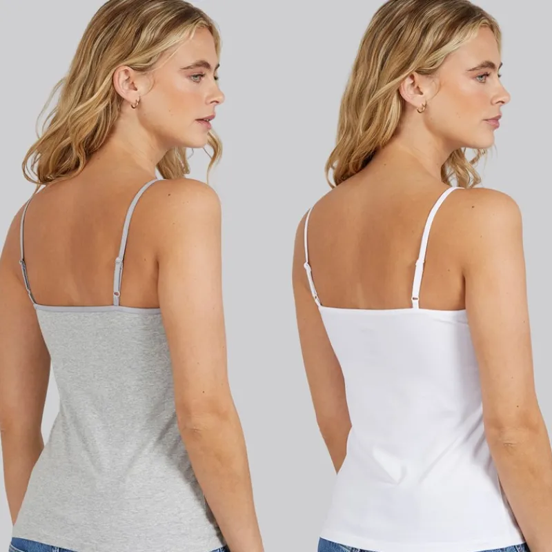 G-STAR Dame to pak vest Bright White/Light Grey Marl Lysegrå Mergel