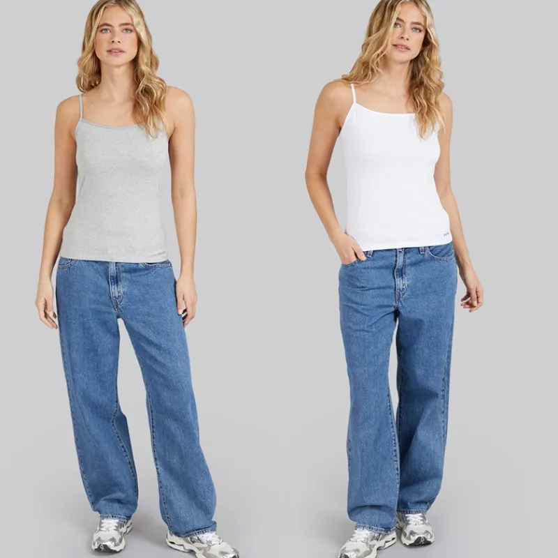 G-STAR Dame to pak vest Bright White/Light Grey Marl Lysegrå Mergel
