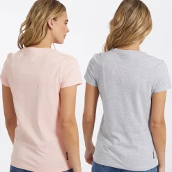 Sale Bench Dame T-shirts Grammen To-pak Grå Melange/​Pink Flerfarvet