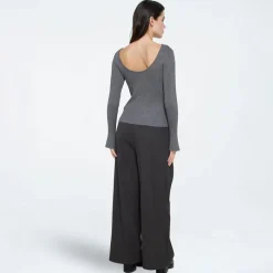 New Moves Dame Twusti Sweater 960M Grey Melange Grå Mergel