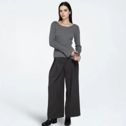 New Moves Dame Twusti Sweater 960M Grey Melange Grå Mergel
