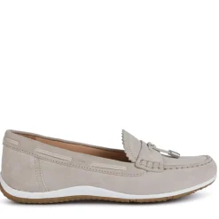 Outlet GEOX Dame Vega Moc Tassel Loafers Lys Taupe Grå