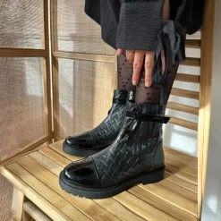 Sale Copenhagen Shoes Dame Vest Mig Gæst Støvler 0011 Sort Lak