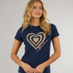Online Bench Dame Wildheart T-shirt Blå Marineblå