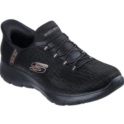 Hot SKECHERS SPORT Damesko Summits Klassisk Nat Slip In Sneakers Sort