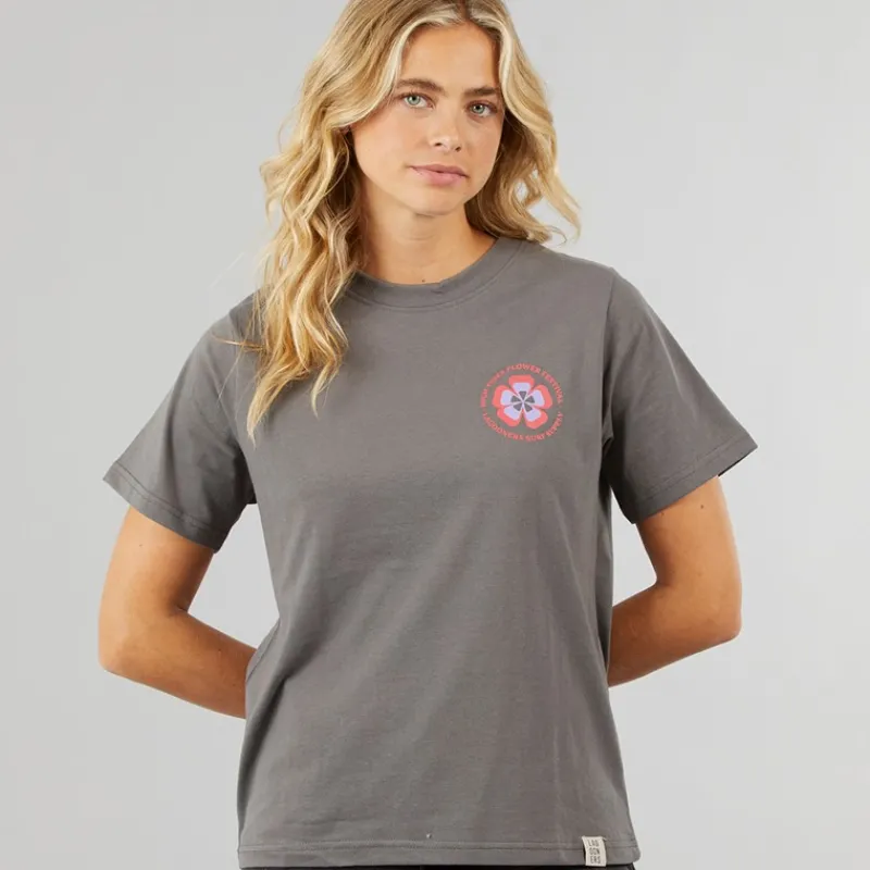 Clearance Lagooners Damskie Birds T-shirty Ciemny grafit Trækulsgrå