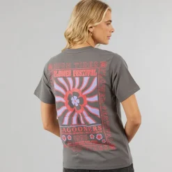 Clearance Lagooners Damskie Birds T-shirty Ciemny grafit Trækulsgrå
