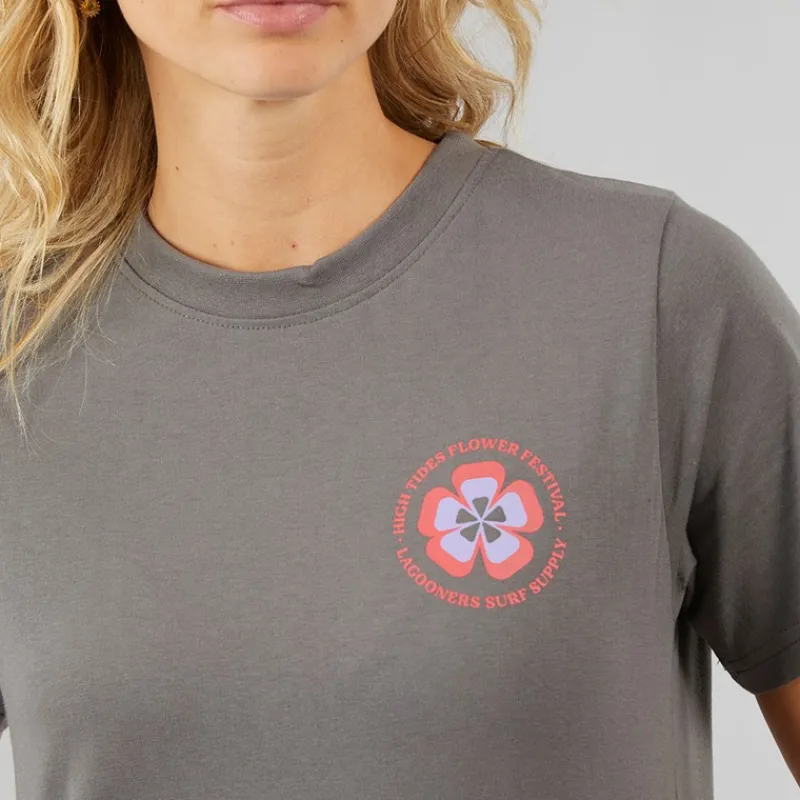 Clearance Lagooners Damskie Birds T-shirty Ciemny grafit Trækulsgrå