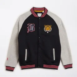Sale Brave Soul Drenge Baseball Bomber Jakke Navy/Lys Grå Mélange