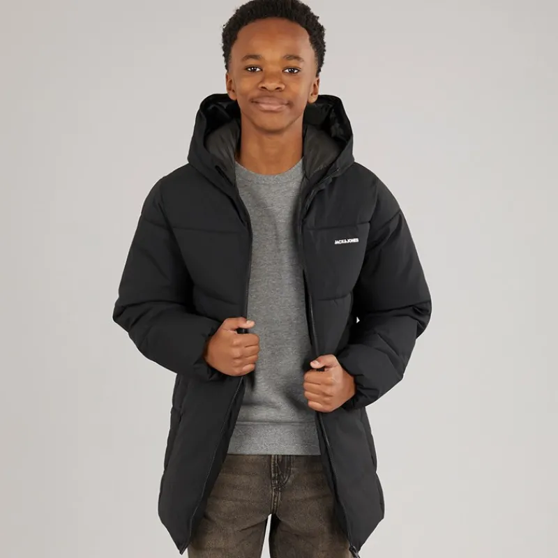 New JACK & JONES Drenge Brady Puffer Jakke Sort