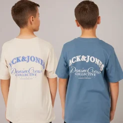 Clearance JACK & JONES Drenge Brandes Ryg To Pakke T-shirts Moonbeam /​ Ocean View