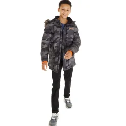 Outlet Bench Drenge Calcott Jakke Sort Digi Camo Flerfarvet