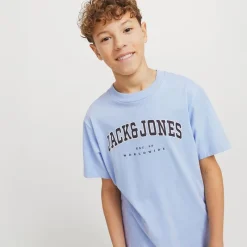 Hot JACK & JONES Drenge Caleb Varsity T-shirt Chambray Blå