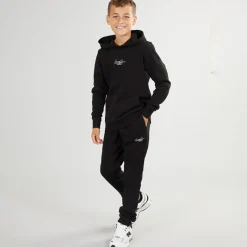 Sale JACK & JONES Drenge Cover Script Hættetrøje Og Joggingbukser Træningssæt Sort