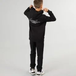 Sale JACK & JONES Drenge Cover Script Hættetrøje Og Joggingbukser Træningssæt Sort