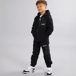 Outlet Ellesse Drenge Dylan Polarfleece Hættetrøje Og Joggingbukser Sort