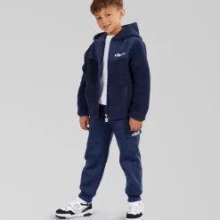 New Ellesse Drenge Enrique Sherpa Hættejakke Og Joggingbukser Navy