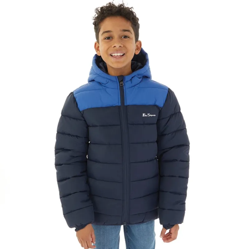 Discount Ben Sherman Drenge Farveblok Pufferjakke Deja Vu Blå