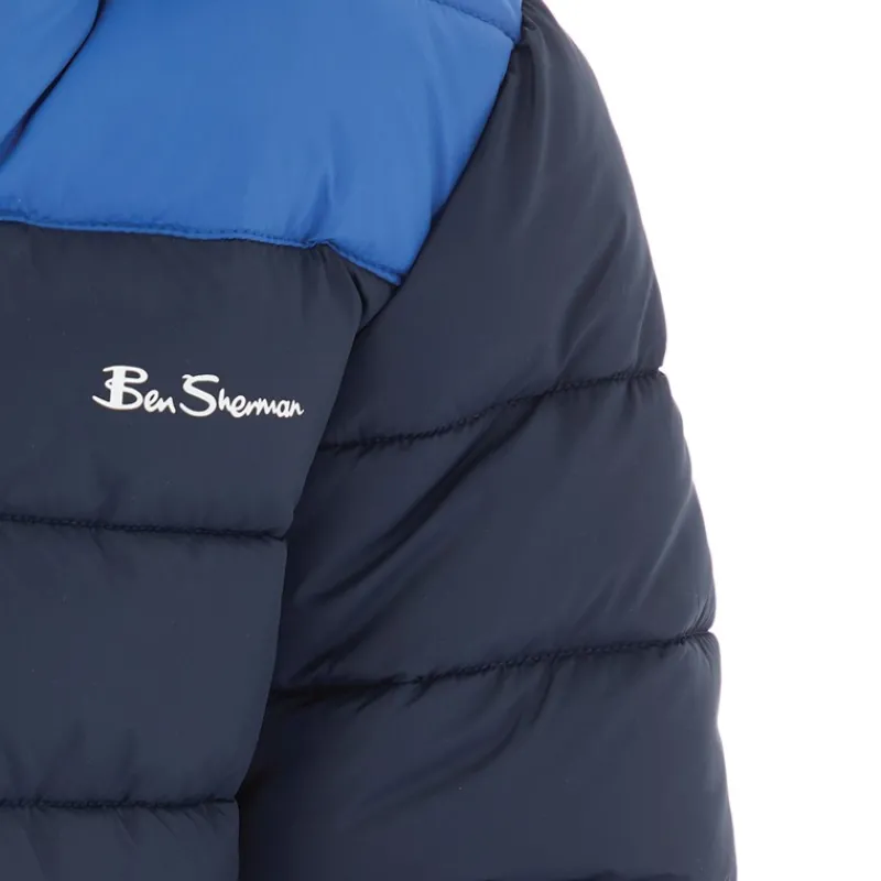 Discount Ben Sherman Drenge Farveblok Pufferjakke Deja Vu Blå