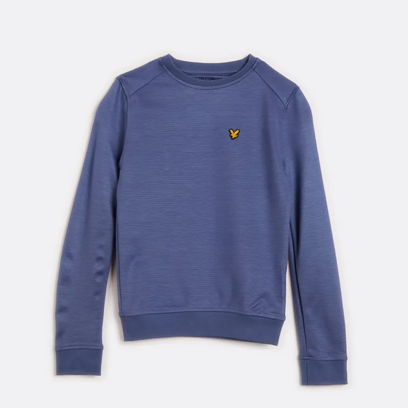 New Lyle And Scott Drenge Fly Fleece Rund Hals Sweatshirt A10 Storm Blå