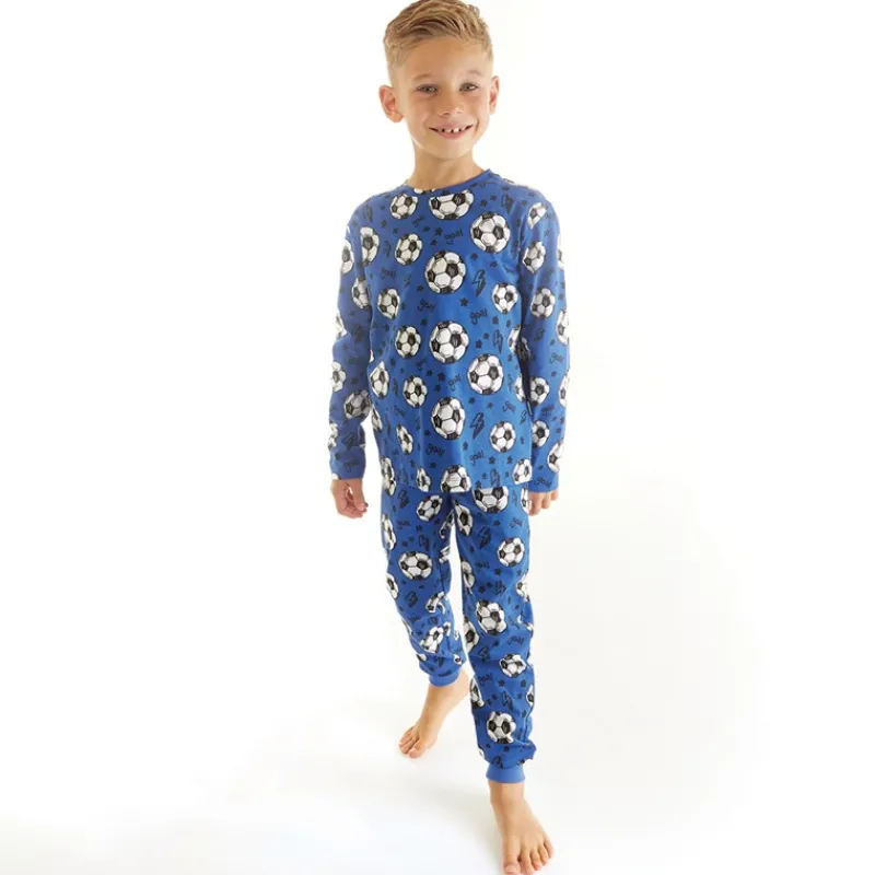 Best Threadboys Drenge Fodbold Pyjamasæt Klassisk Blå