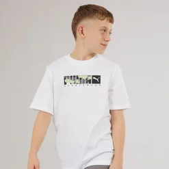 Online Puma Drenge Grafisk Camo T-shirt White
