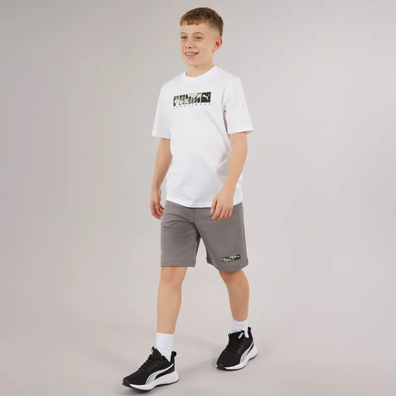 Online Puma Drenge Grafisk Camo T-shirt White
