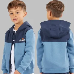 Discount Ellesse Drenge Harrison Hættetrøje T-Shirt Og Joggingbukser Sæt Blå /​ Hvid