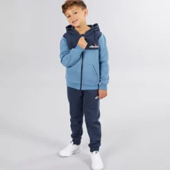 Discount Ellesse Drenge Harrison Hættetrøje T-Shirt Og Joggingbukser Sæt Blå /​ Hvid