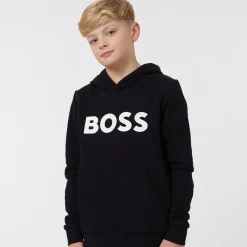 New BOSS Drenge Hoodie Sort