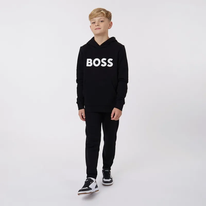 New BOSS Drenge Hoodie Sort