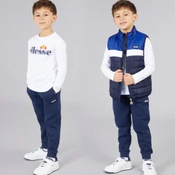Discount Ellesse Drenge Jacob Vest T Shirt Og Joggingbukser Sæt Navy