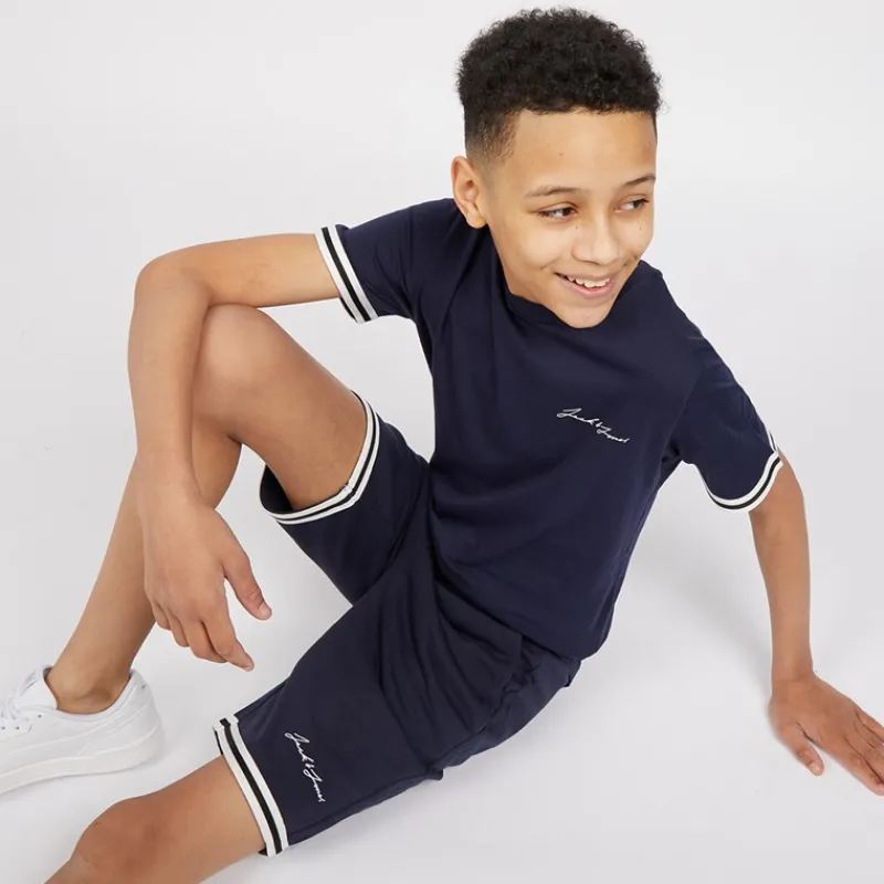 New JACK & JONES Drenge Jaxon Sæt Blå Marineblå