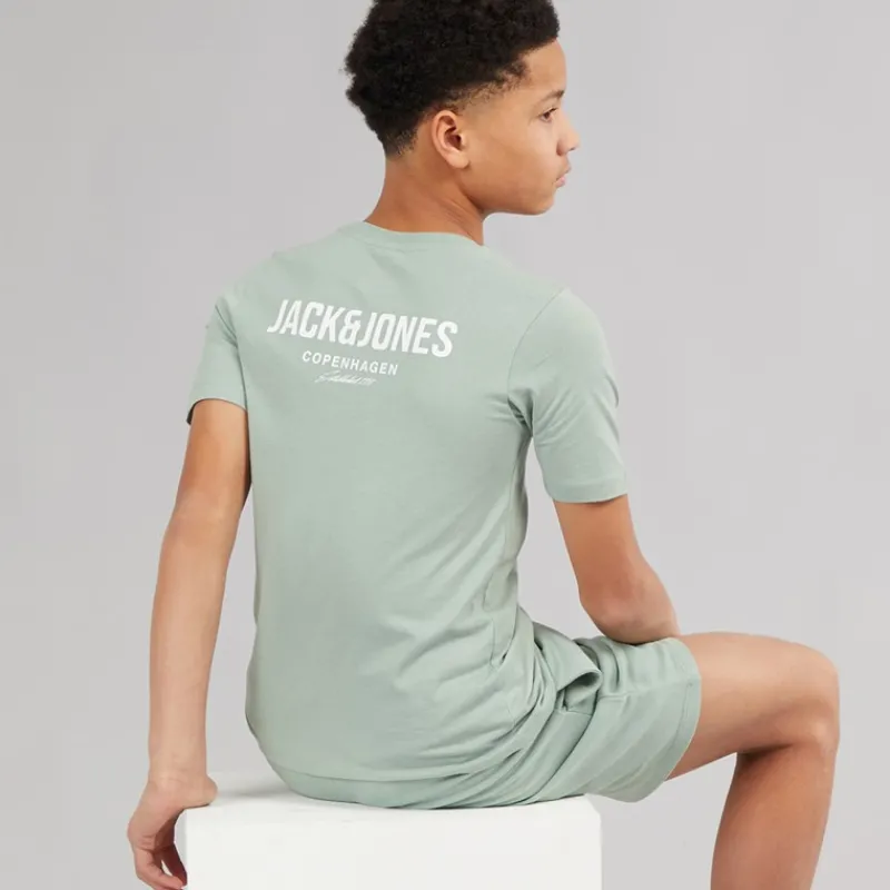Discount JACK & JONES Drenge Jeff Orion T-shirt og shorts sæt Iceberg Green