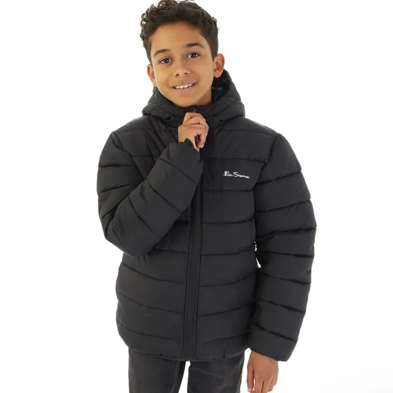 Discount Ben Sherman Drenge Klassisk Pufferjakke Sort